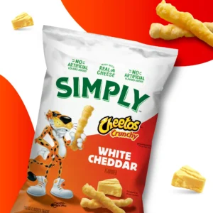 Simply Cheetos White Cheddar Crunchy Cheese Flavored Snacks, 8.5 oz Bag