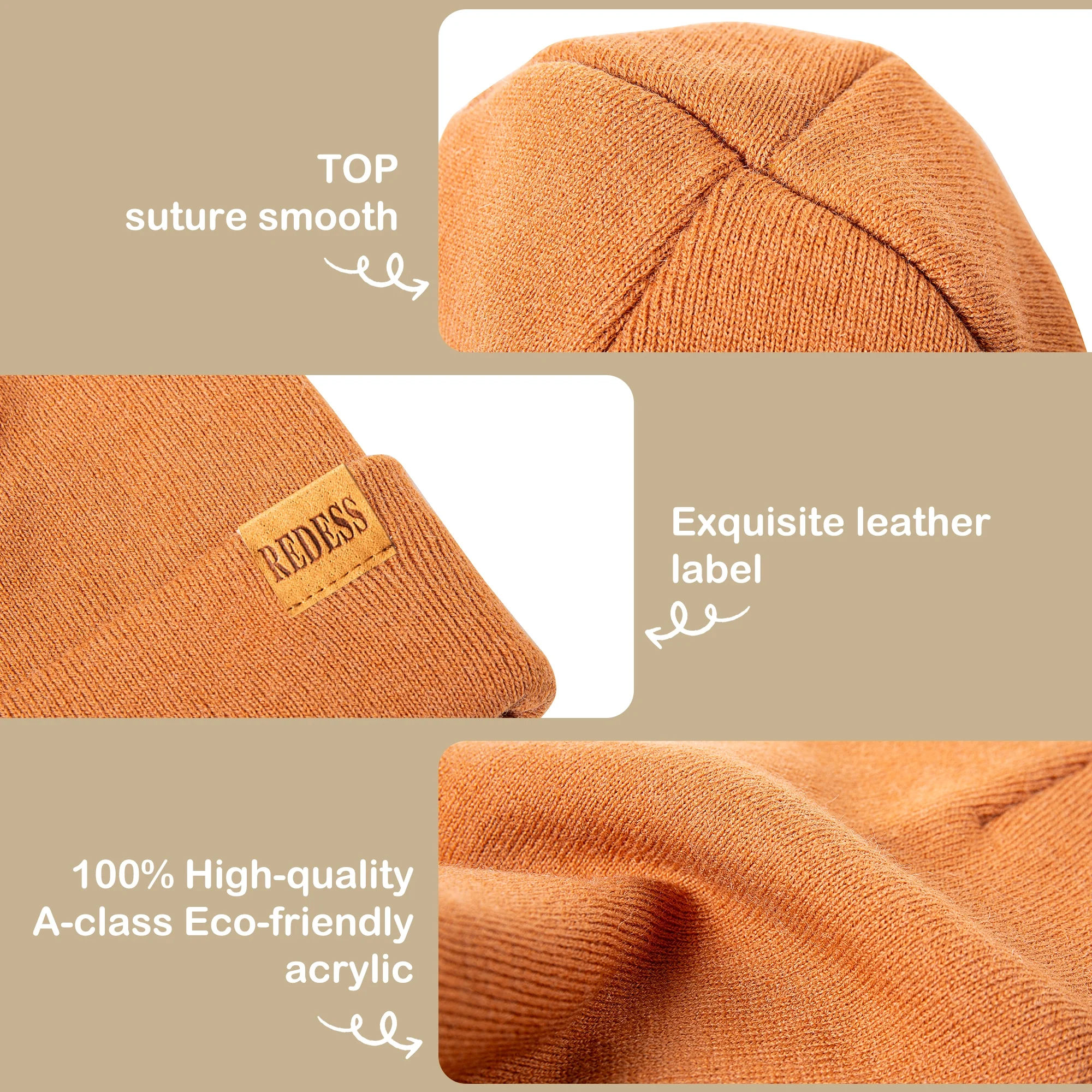 REDESS 3 pack Kids Warm Winter Knit Cuffed Beanie Hat for Boy and Girl 0-3 Year Old - Image 3