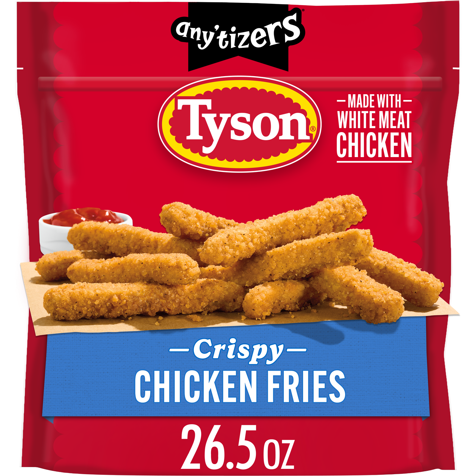 Tyson Any'tizers White Meat Crispy Chicken Fries, 26.5 oz (Frozen Fully Cooked)