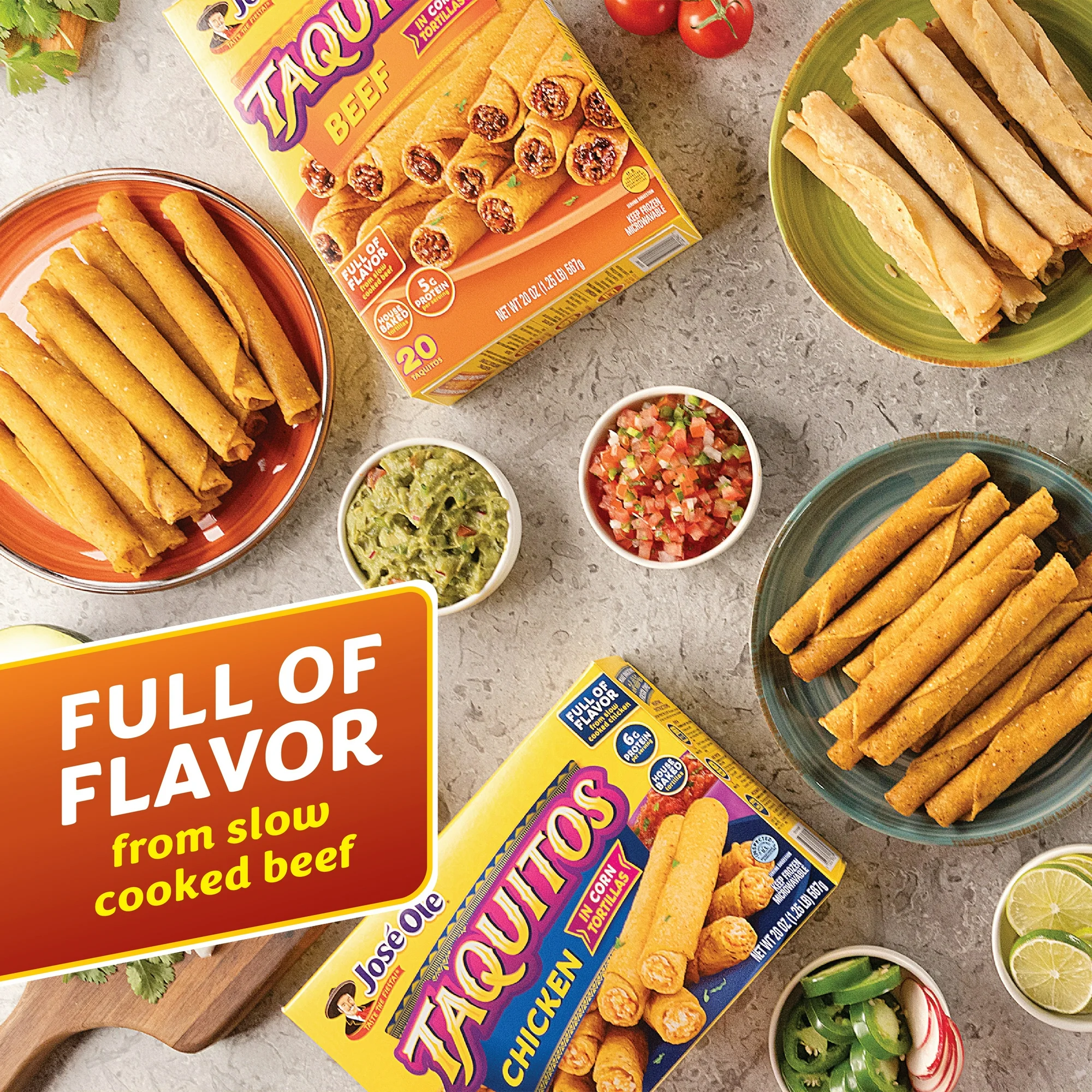 Jose Ole Beef Corn Taquitos, Frozen Mexican Food, 20 oz, 20 Count - Image 3